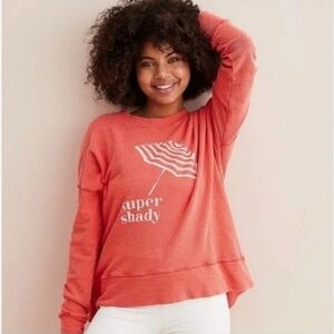 Aerie cozy super shady coral pink oversized sweater size medium